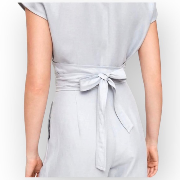 Aritzia Wilfred Brax Jumpsuit White Wide-leg Wrap Top Jumpsuit Size 0 - Picture 4 of 8